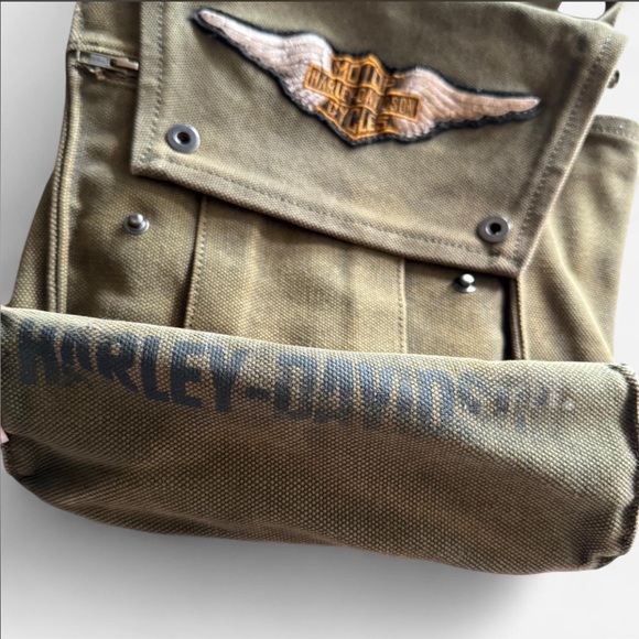Harley-Davidson Olive Green Canvas Backpack - Picture 2 of 7